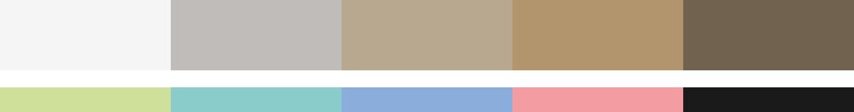 Farbnuancen von Creme, Beige, Grau und Pastelltönen 
