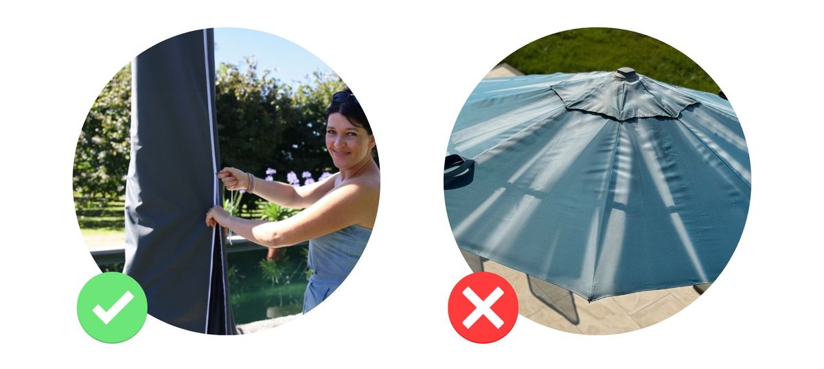 Sonnenschirm richtig verstauen Sonnenschirm richtig verstauen
