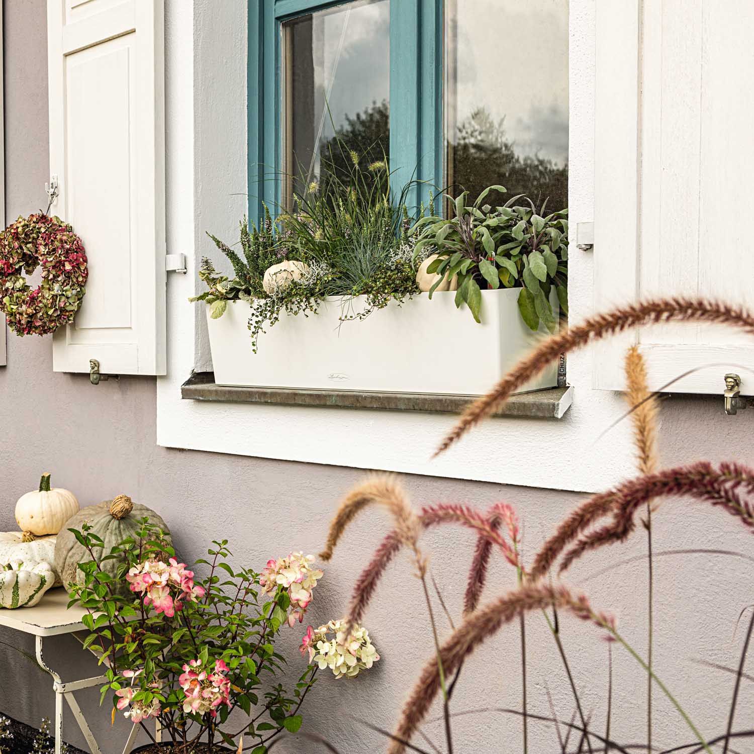 Lechuza Balconera Color 80 Pflanzgefäß inkl. Pflanzsubstrat Weiß