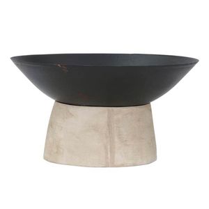 Feuerschale Modern, Metall, Fuß aus Beton, Ø50xH27,5cm, einzeln kartonverpackt