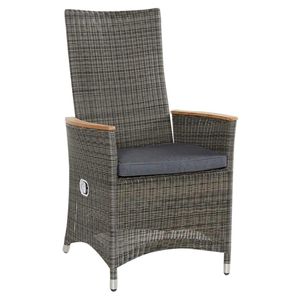 LC Garden Chelsea Verstellsessel Geflecht mit Teak-Armlehnen