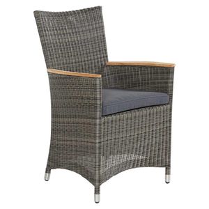 LC Garden Chelsea Diningsessel Geflecht mit Teak-Armlehnen