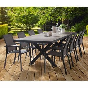 Siena Garden Velia Diningset 9-teilig Aluminium/Textilen/Keramik
