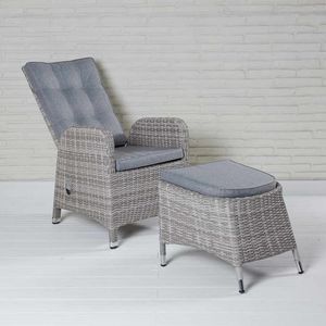 LC Garden Nizza Dining-Verstellsessel Geflecht inklusive Fußauflage