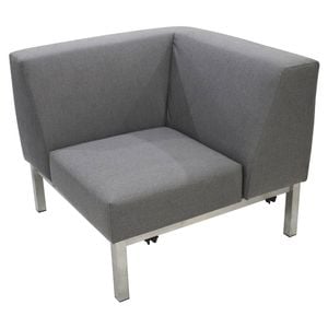 Zebra Bellevue Lounge Eckmodul Edelstahl/Tuvatextil