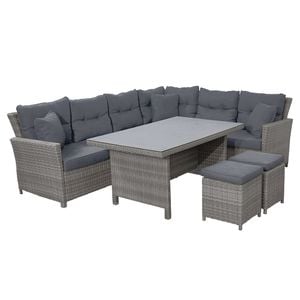 Ploß Vigo Dininglounge 7-tlg. Geflecht/Polyester