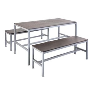 MBM Dice Diningset 3tlg. Aluminium/Resysta