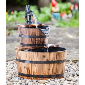 Heissner Wooden Barrels Gartenbrunnen inkl. Pumpe