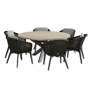 4Seasons Belize/Taste Louvre 7tlg Diningset Alu/Rope/Teak