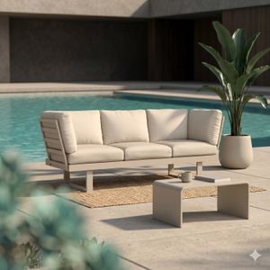 OUTLIV. Atlanta Diningsofa Aluminium/Kunstfaser