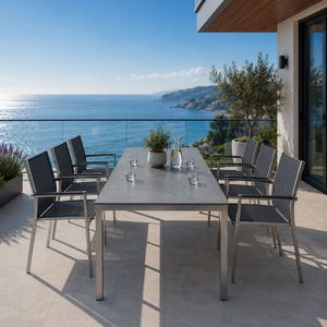 Stern Polaris Gartenmöbel-Set L (6 Plätze) mit OUTLIV. Tisch 220x100cm
