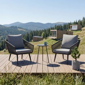 OUTLIV. Alex Loungeset inkl. Beistelltisch Aluminium/Rope/Olefin