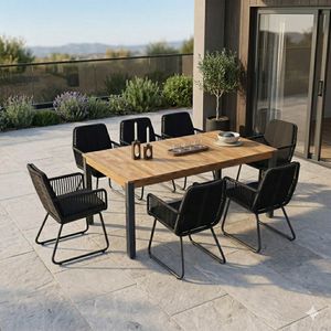 Zebra Flix Gartenmöbel-Set L (7 Plätze) Tisch 180x100cm