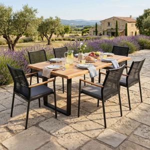 Zebra Spider Gartenmöbel-Set L (6 Plätze) mit OUTLIV. Tisch 200x100 cm
