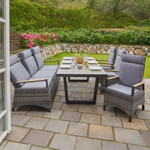 LC Garden Keramo Gartenmöbel-Set L 6 verstellbar (Plätze) Tisch 200x100cm