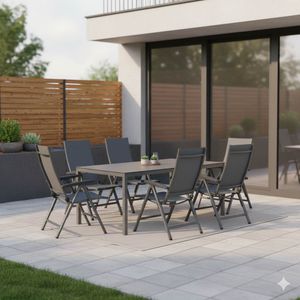 Kettler Cirrus Gartenmöbel-Set L (6 Plätze) mit OUTLIV. Tisch 220x100cm
