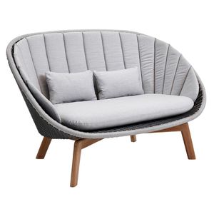 Cane-Line Peacock Gartenloungesofa Teak/Geflecht/Acryl