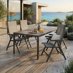 Kettler Basic Plus Gartenmöbel-Set mit OUTLIV. Tisch Aluminium/Dekton