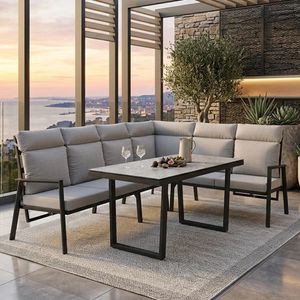 OUTLIV. Milano Dininglounge Tisch 160x90cm Aluminium/Kunstfaser