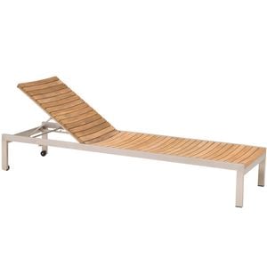 OUTLIV. Pasadena Gartenliege Edelstahl/Teak