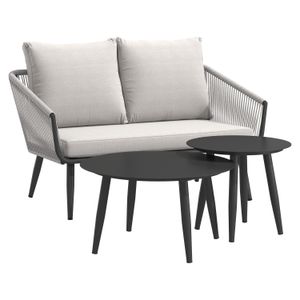 OUTLIV. Alex Loungeset inkl. Loungetische Aluminium/Rope/Olefin