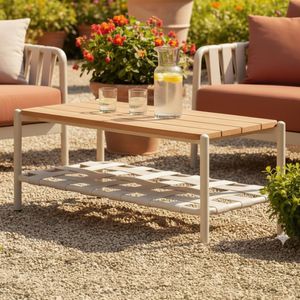 Stern Francis Loungetisch Aluminium/Gurtbespannung/Teak