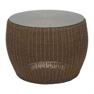 Stern Anny Loungetisch Geflecht/Glas 58x42 cm