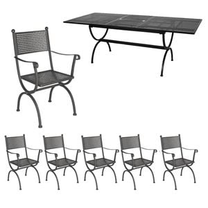 MBM Romeo Gartenmöbelset 7-teilig mit Ausziehtisch 168/210x100cm