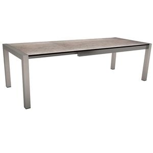 Stern Standard Ausziehtisch 174/214/254x90cm Edelstahl/Silverstar