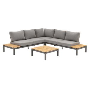 Siena Garden Alvida Ecklounge 4-teilig Aluminium/Polster/Teak