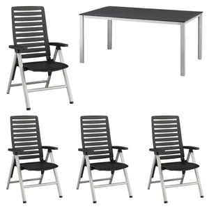 Kettler Wave Gartenmöbel-Set M (4 Plätze) Tisch 160x95cm