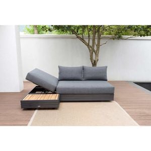 Zebra Cubo Gartensofa + Kaffeetisch 2tlg Teak/Olefin