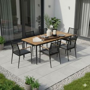 Zebra Spider Gartenmöbel-Set L (6 Plätze) mit OUTLIV. Tisch 220x100cm