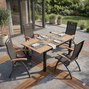 Hartman Da Vinci Gartenmöbel-Set M verstellbar (4 Plätze) Tisch 180/240x100cm