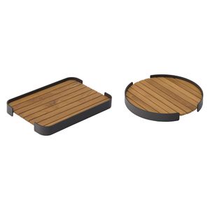 Zebra Carry Tablett Set 2-tlg. Aluminium/Teak