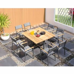 Zebra Quadux Gartenmöbelset 9-tlg. Aluminium/Teak