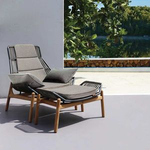 Zebra Pollux Loungesessel inkl. Hocker Teak/Rope Teak/Brown Brushed