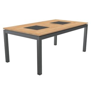OUTLIV. Davos Ausziehtisch 180/240x100 cm Aluminium/Teak
