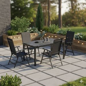 Kettler Legato Curve Gartenmöbel-Set M (4 Plätze) mit OUTLIV. Tisch 160x90cm