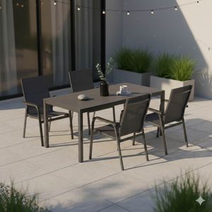 Kettler Basic+ Premium Gartenmöbel-Set M (4 Plätze) Tisch 160x90cm