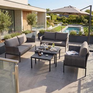 Siena Garden Aurelio Loungeset inkl. Loungetische Aluminium/Gardino-Geflecht/Polypropylen