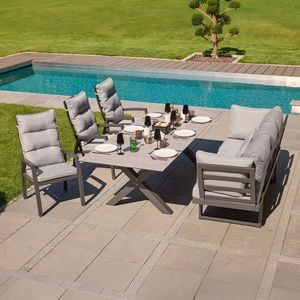 LC Garden Bondino Gartenmöbel-Set L verstellbar (6 Plätze) Tisch 200/260x100cm