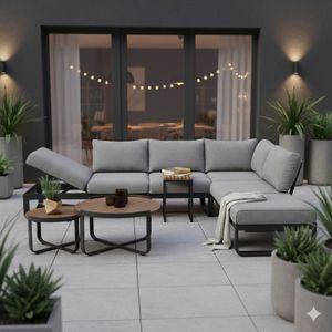 Zebra Fly Ecklounge inkl. Loungetische Aluminium/Olefin