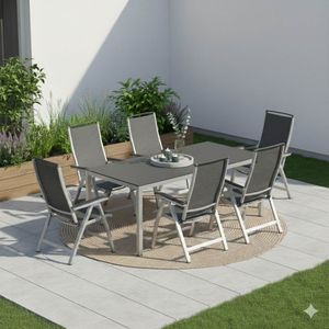 Kettler Forma II Gartenmöbel-Set L verstellbar (6 Plätze) mit OUTLIV. Tisch 160x90cm