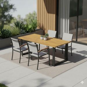 LifestyleGarden Ragusa Gartenmöbel-Set M (4 Plätze) mit OUTLIV. Tisch 180x100cm