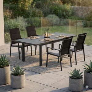 Niehoff Nancer Gartenmöbel-Set M (4 Plätze) Tisch 180/240x100cm