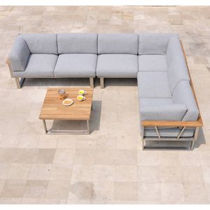 Zebra Belvedere Ecklounge inkl. Loungetisch Edelstahl/Olefin