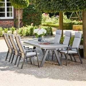 Siena Garden Valencia Gartenmöbel-Set L (6 Plätze) Tisch 200/260x100cm