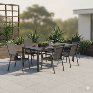 Kettler Basic+ Premium Gartenmöbel-Set L (6 Plätze) Tisch 220x100cm