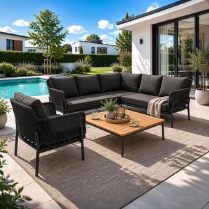 Interliving 7005 Loungeset 5-tlg. mit Tisch 89x89 cm